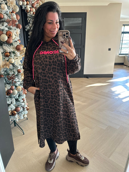 ICONIC Leopard Dress Brown