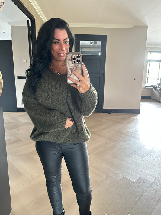 Jade Knit Sweater Army Green