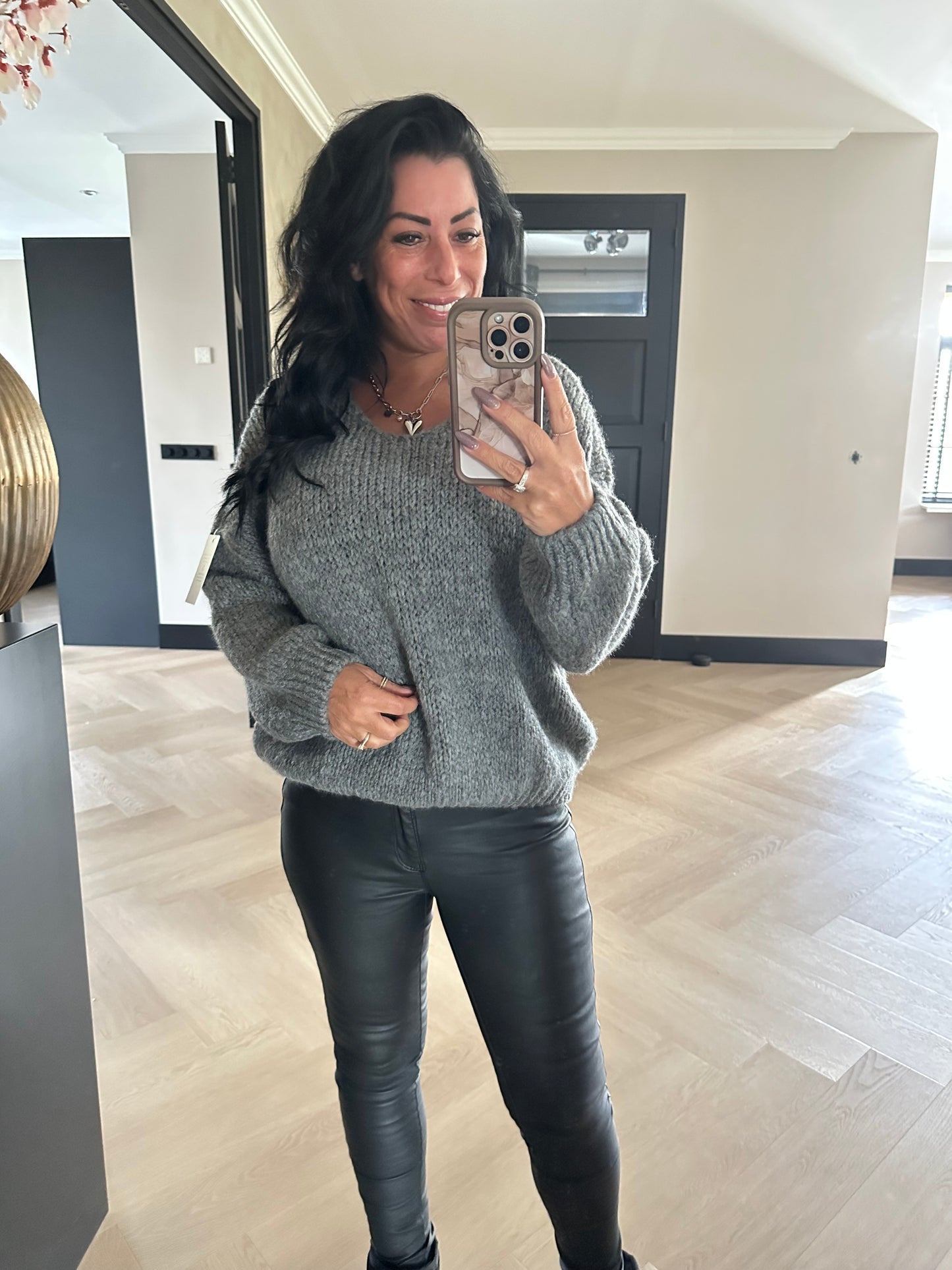 Jade Knit Sweater Grey