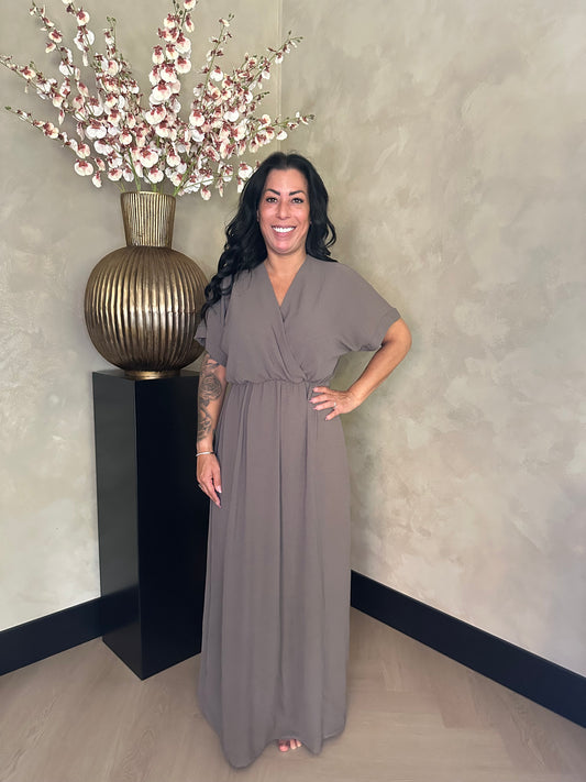 Jazz Wrap Dress Taupe