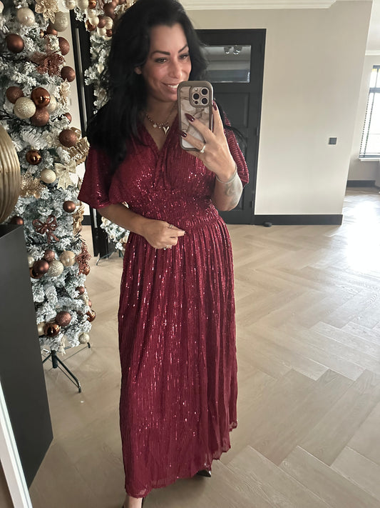 Jolie Dress Short Sleeve Burgundy