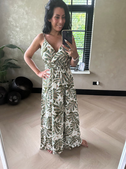 June Summer Dress Green Gold