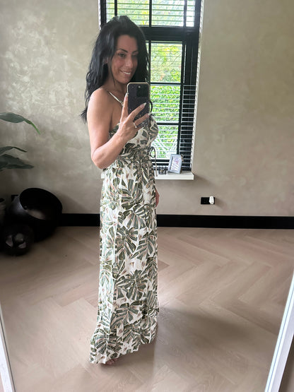 June Summer Dress Green Gold