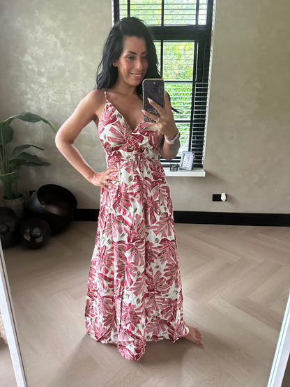 June Summer Dress Pink Gold