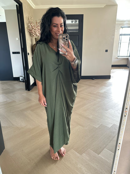 Geknotetes Kleid Khaki