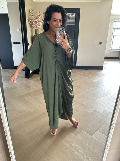Geknotetes Kleid Khaki