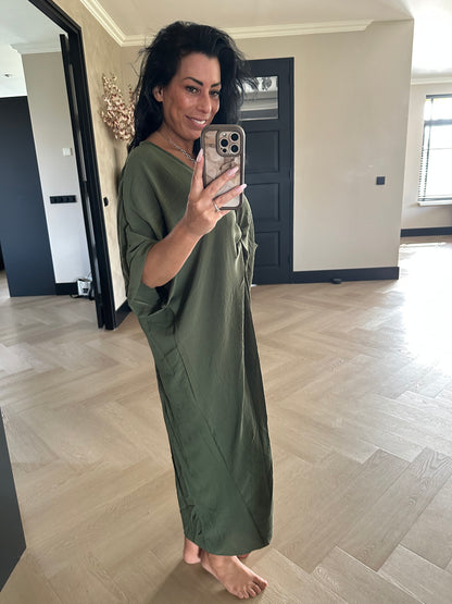 Geknotetes Kleid Khaki