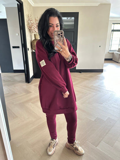 Label Legging Set Bordeaux