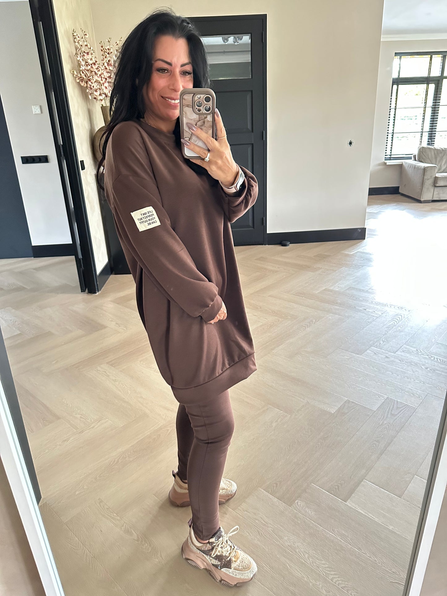 Label Legging Set Chocolate