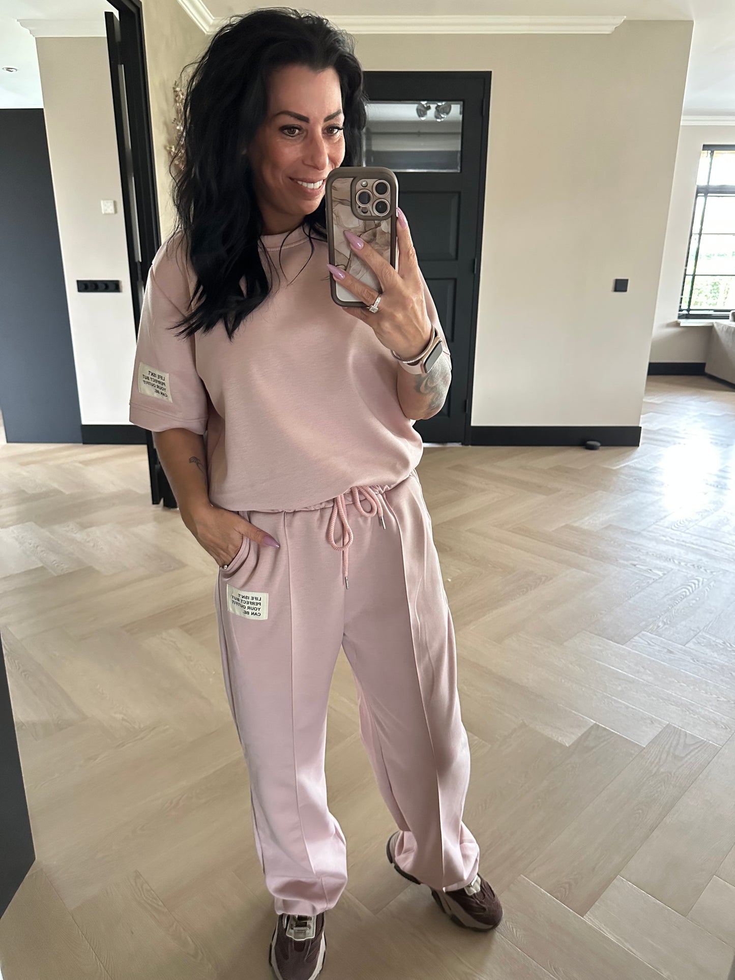 Label Set Korte Mouw Pink