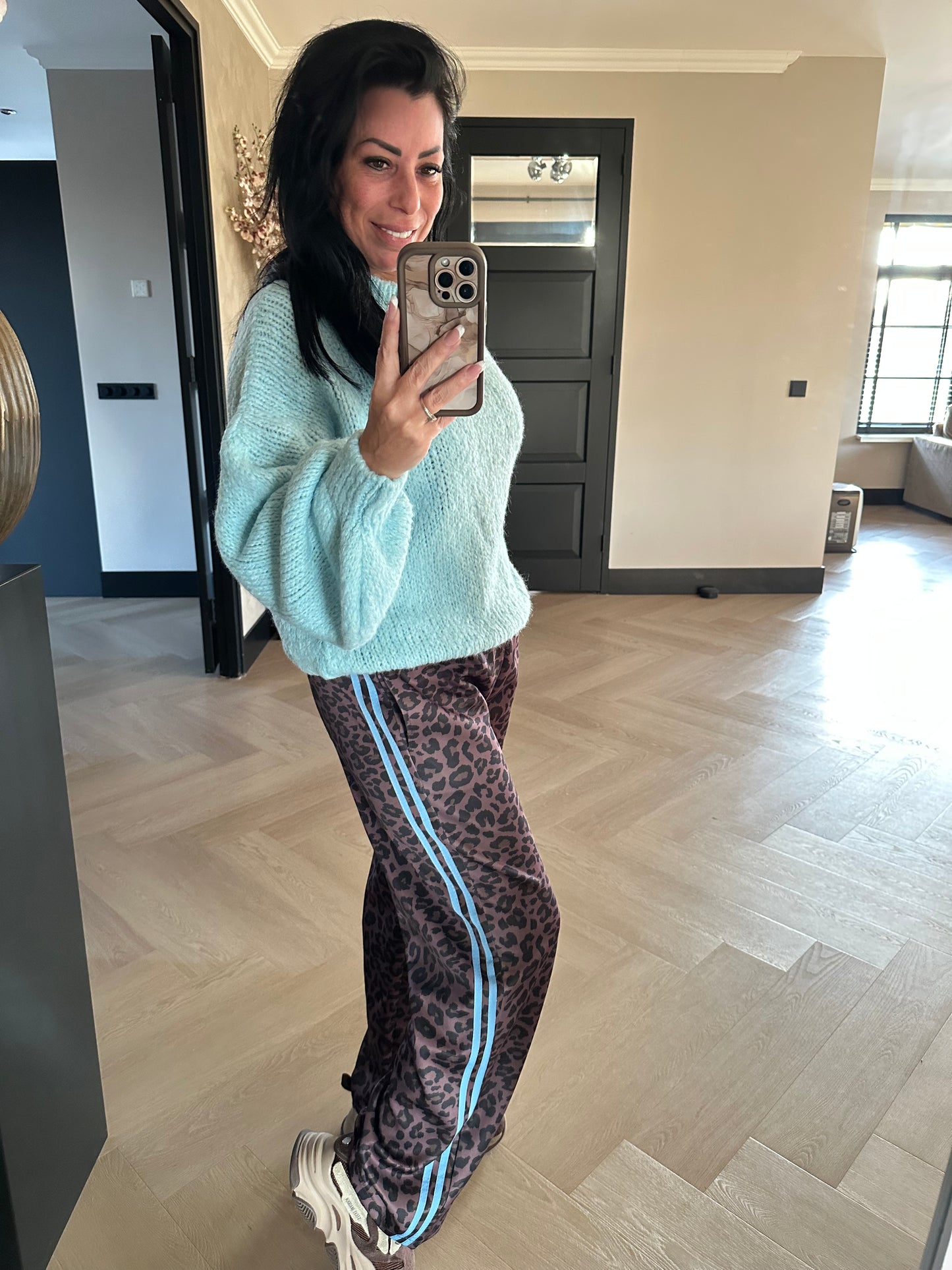 Leopard Stripe Jogger Blue Maat M/L