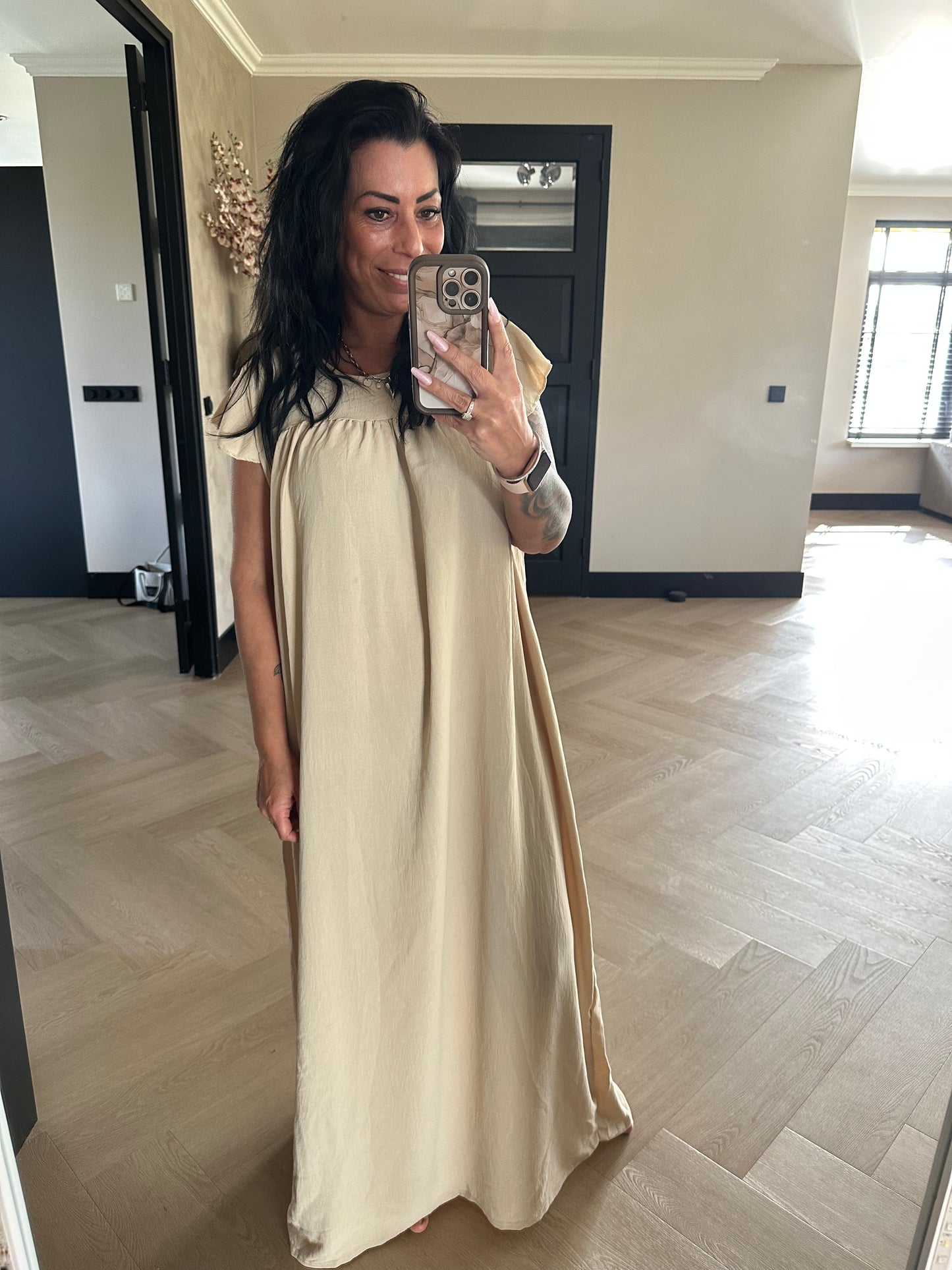 Long Jazz Dress Beige