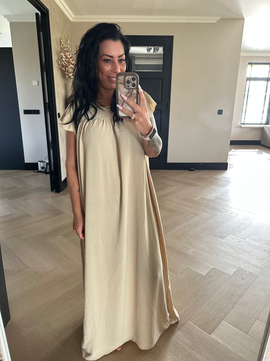 Langes Jazz-Kleid Beige