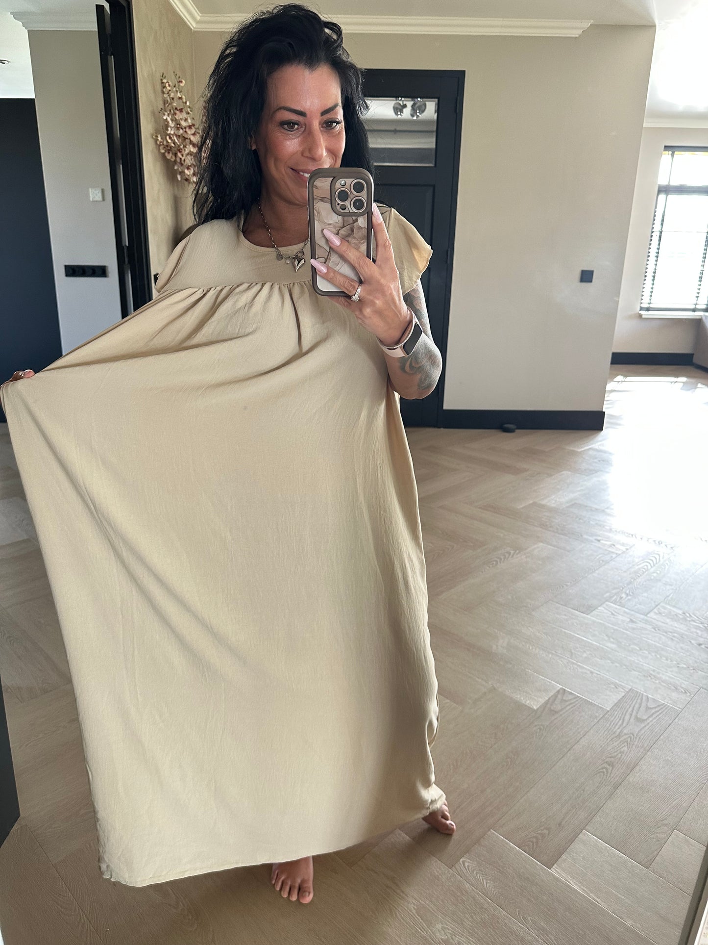 Long Jazz Dress Beige