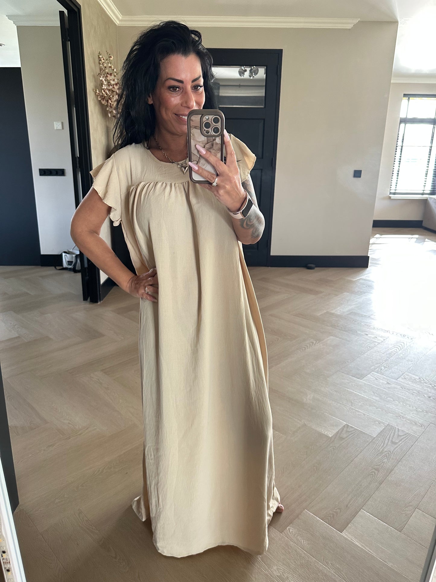 Long Jazz Dress Beige