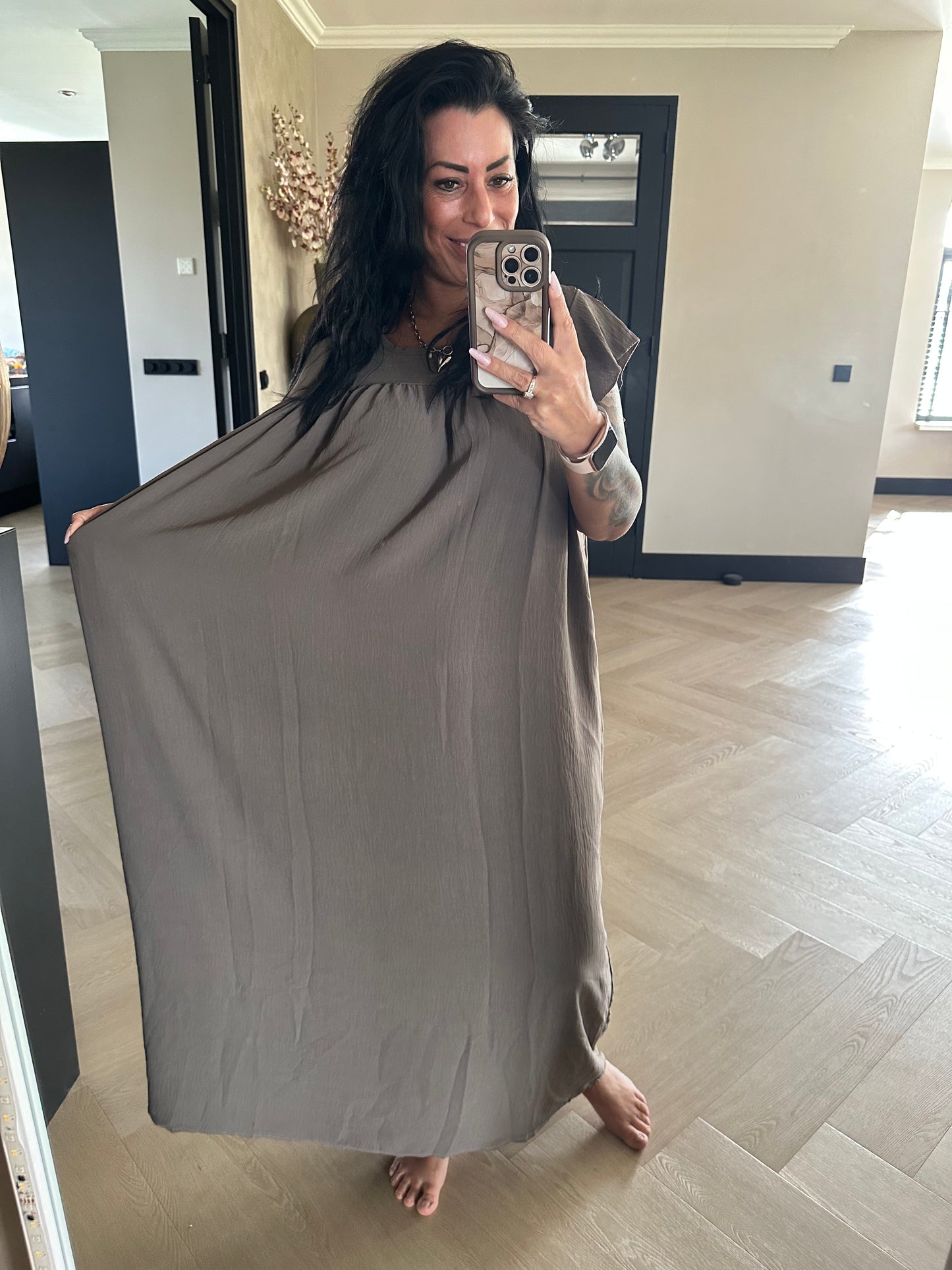 Long Jazz Dress Taupe