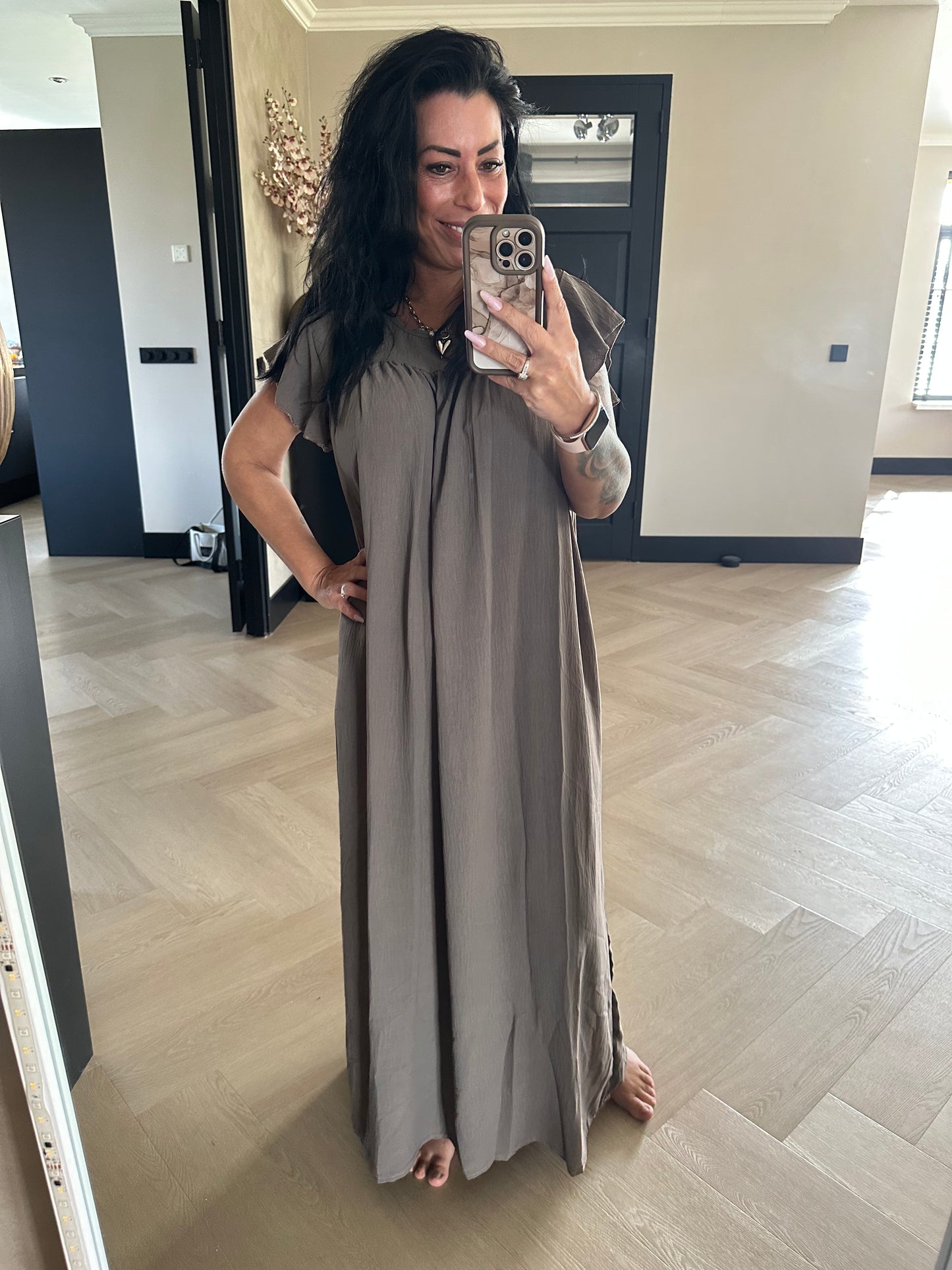 Long Jazz Dress Taupe