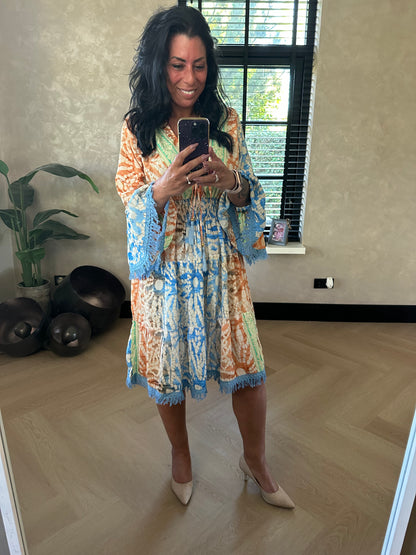 Lucy BOHO Kleid Braun/Blau