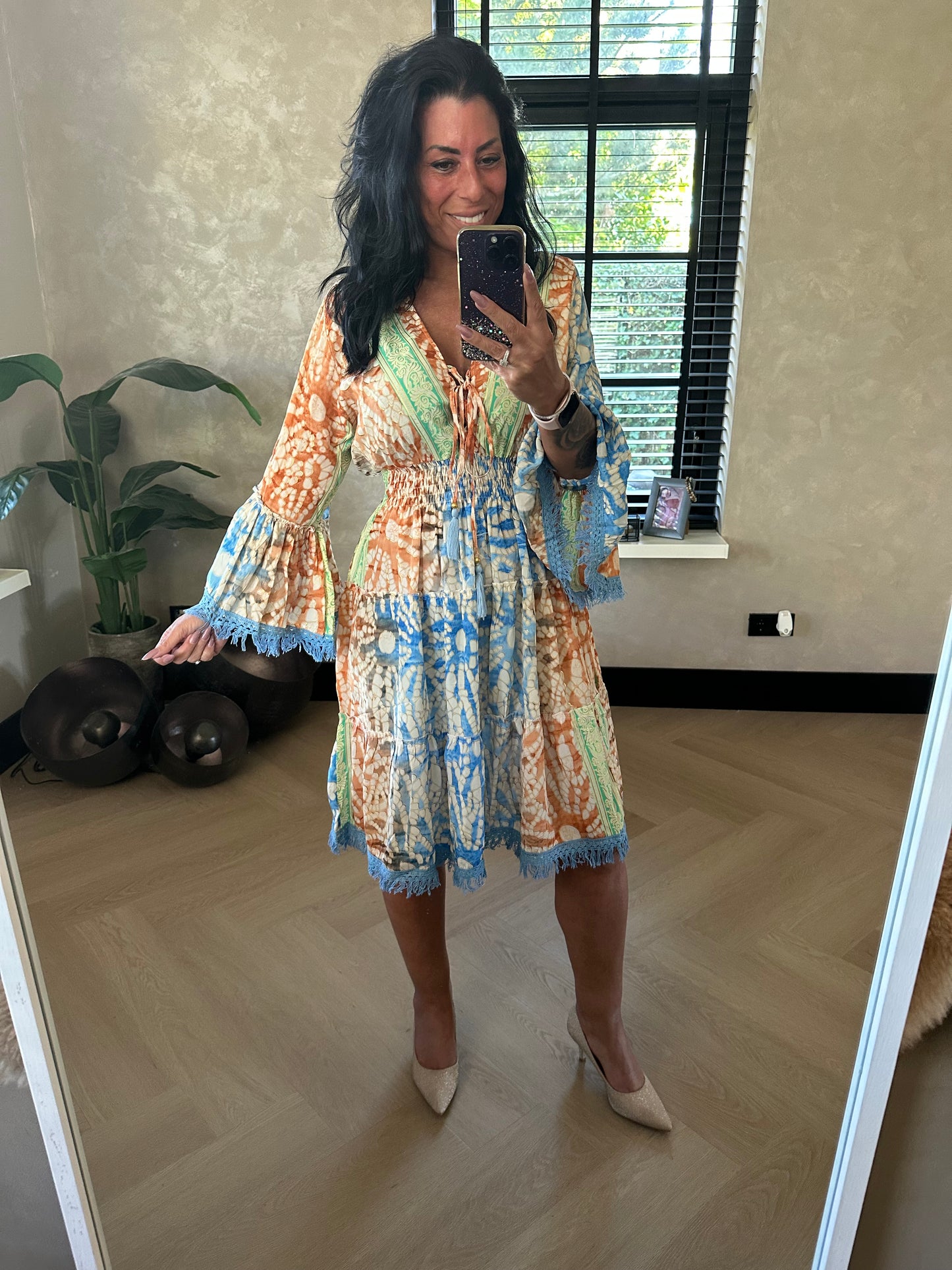 Lucy BOHO Kleid Braun/Blau