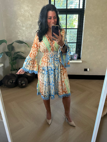 Lucy BOHO Kleid Braun/Blau