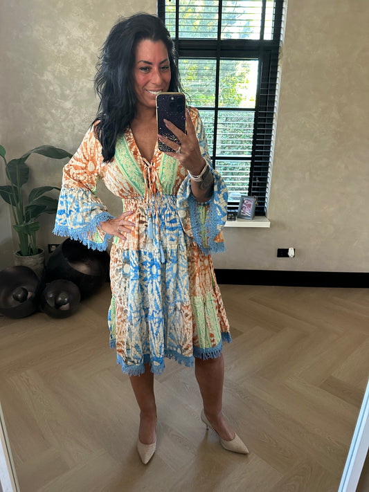Lucy BOHO Kleid Braun/Blau