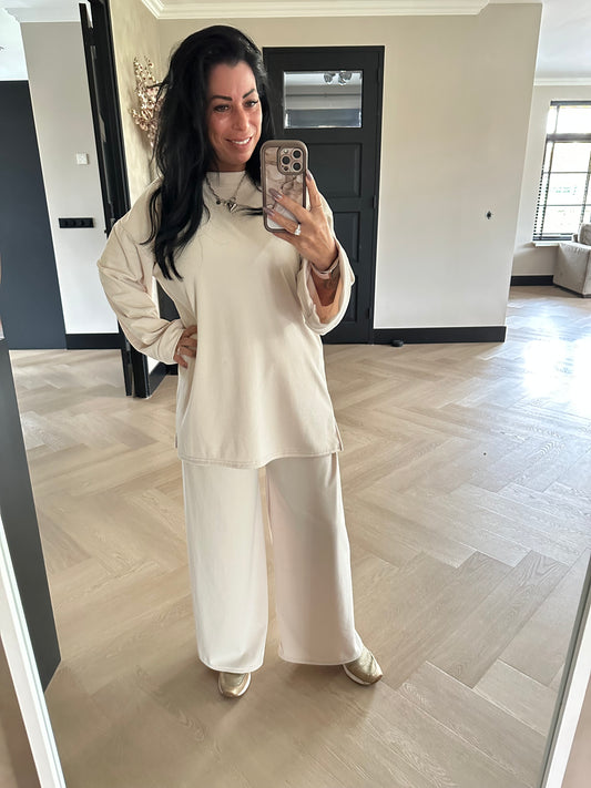 Lynn Velvet Comfy Set Beige