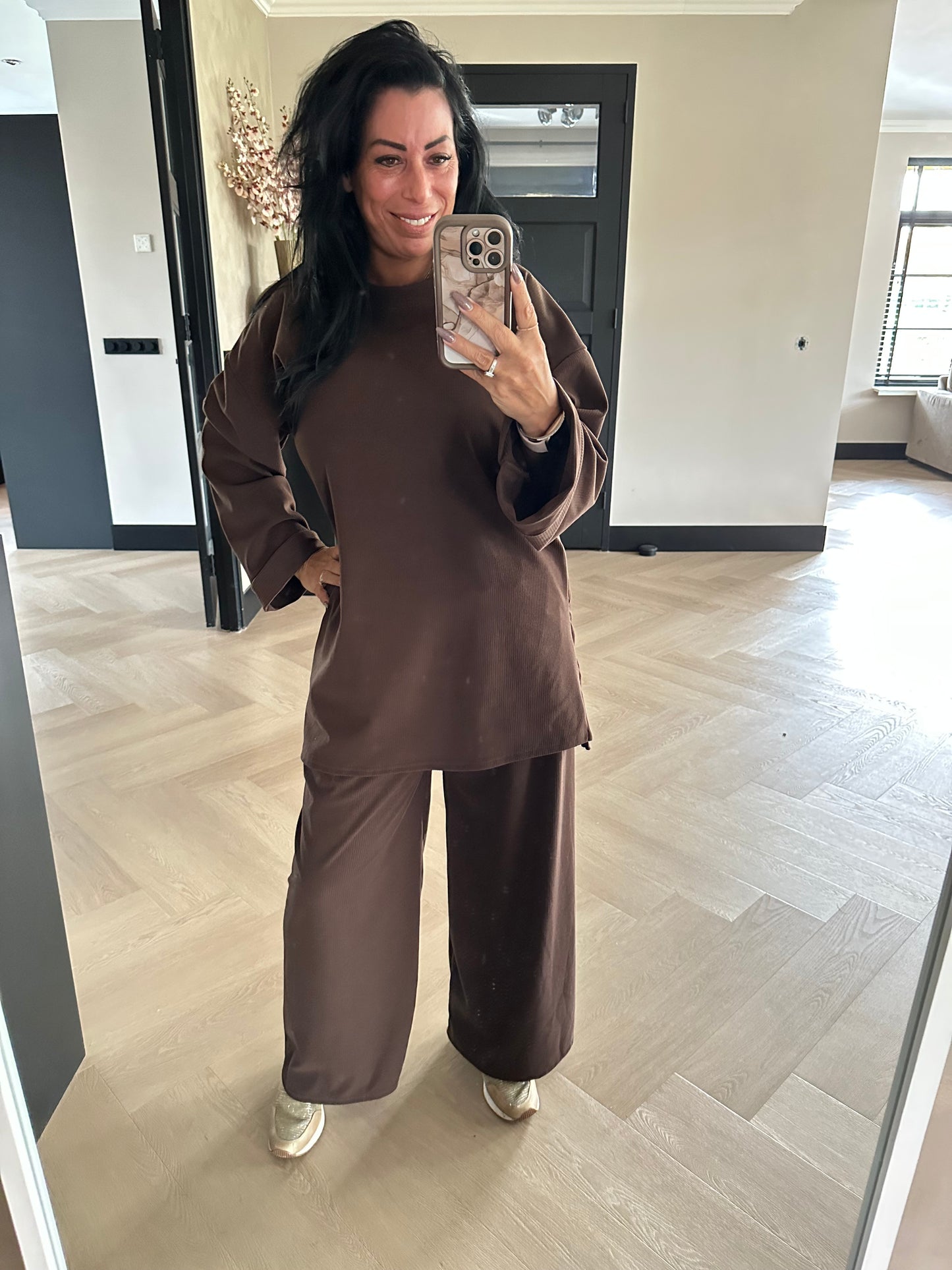 Lynn Velvet Comfy Set Chocolate