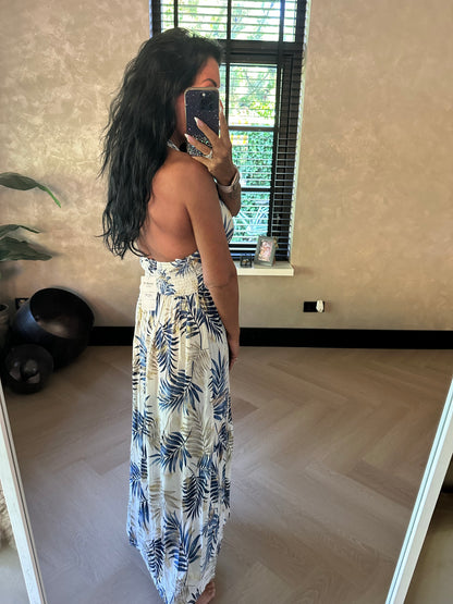 MAGIC Backless Dress Gold Blue