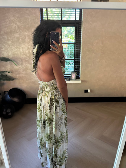 MAGIC Backless Dress Gold Green