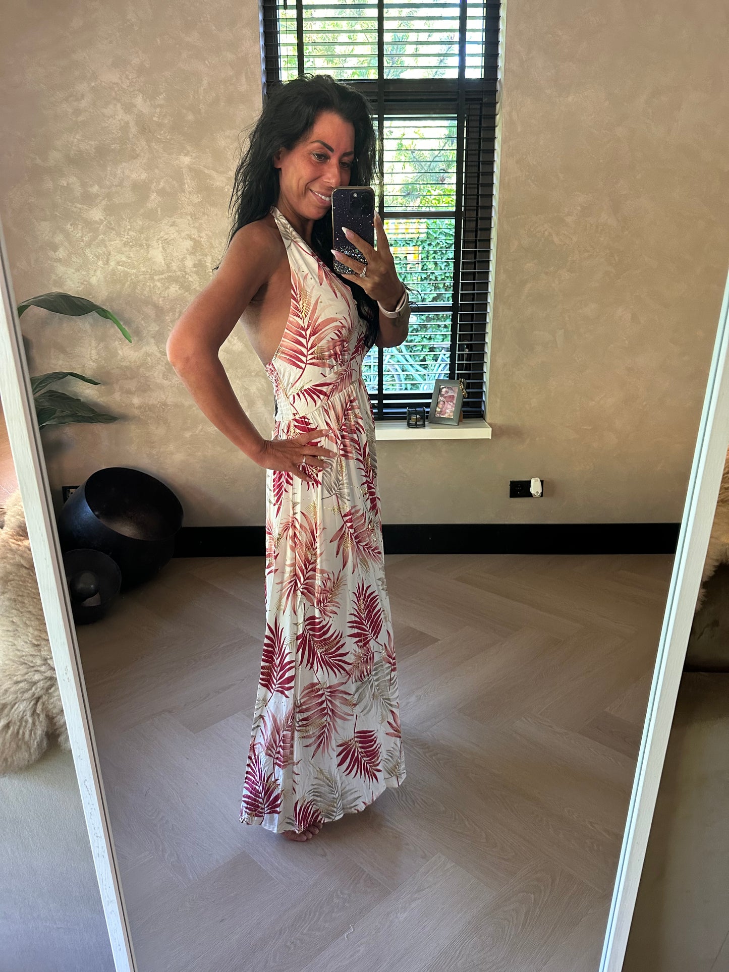 MAGIC Dress Leaf Gold Rosa