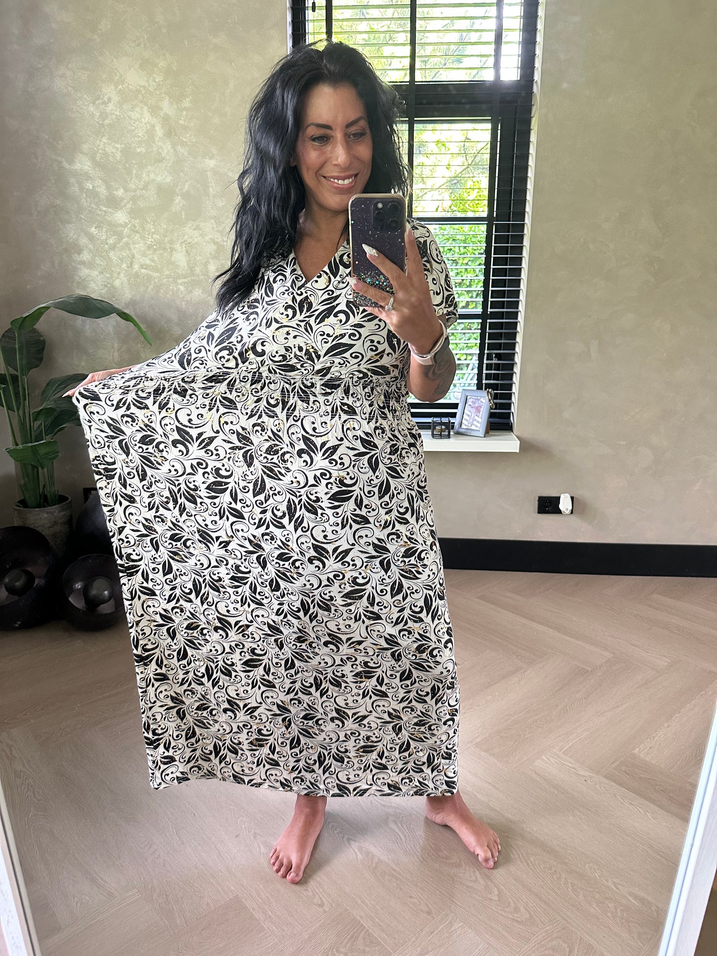 MAGIC Dress Black White Gold