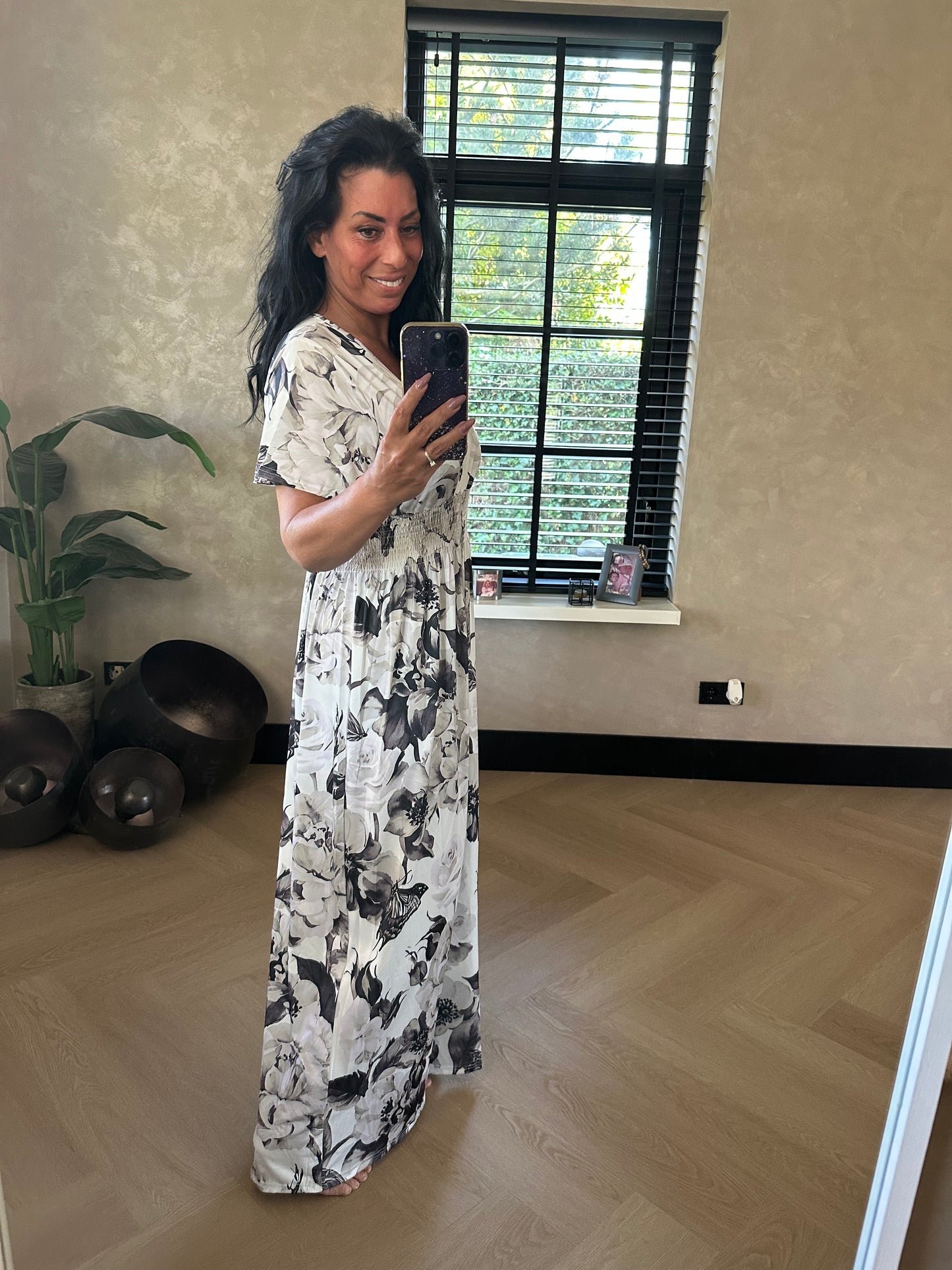 MAGIC Dress Flowers Grau