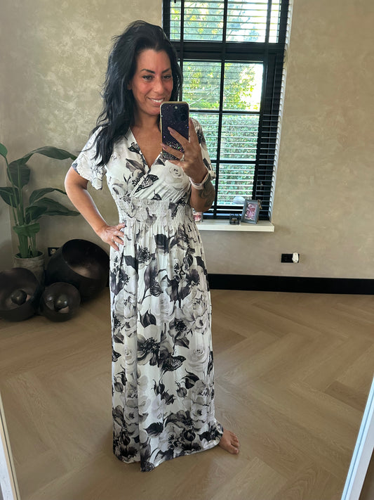 MAGIC Dress Flowers Grey