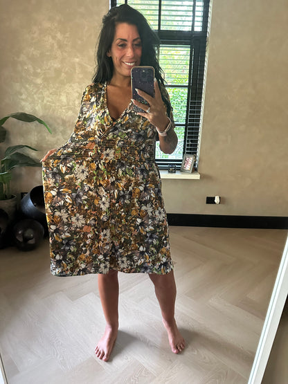 MAGIC Dress Short Flowers Black