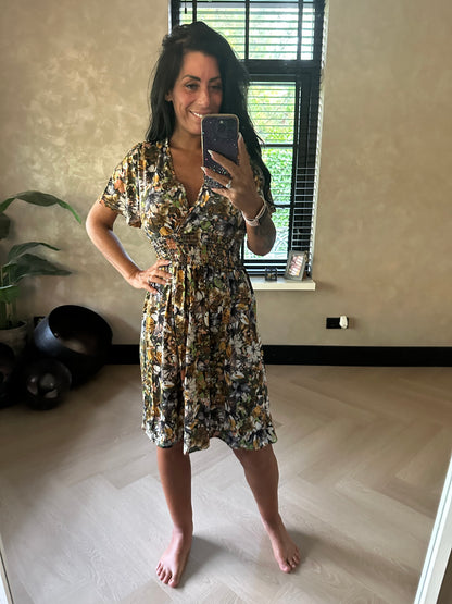 MAGIC Dress Short Flowers Black