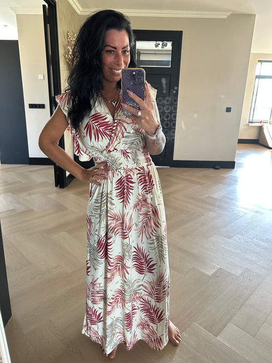 MAGIC Dress Leaf Gold Pink