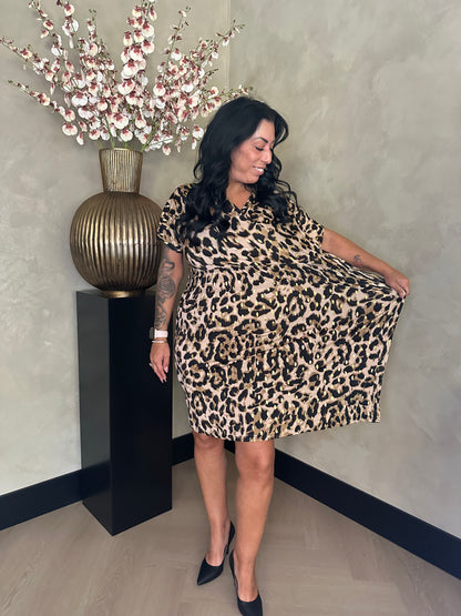 Magic Dress Leopard Short Gold Brown