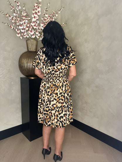 Magic Dress Leopard Short Gold Camel
