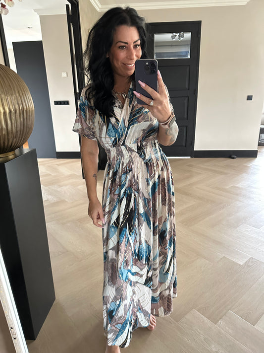 MAGIC Dress LONG GOLD Light Blue