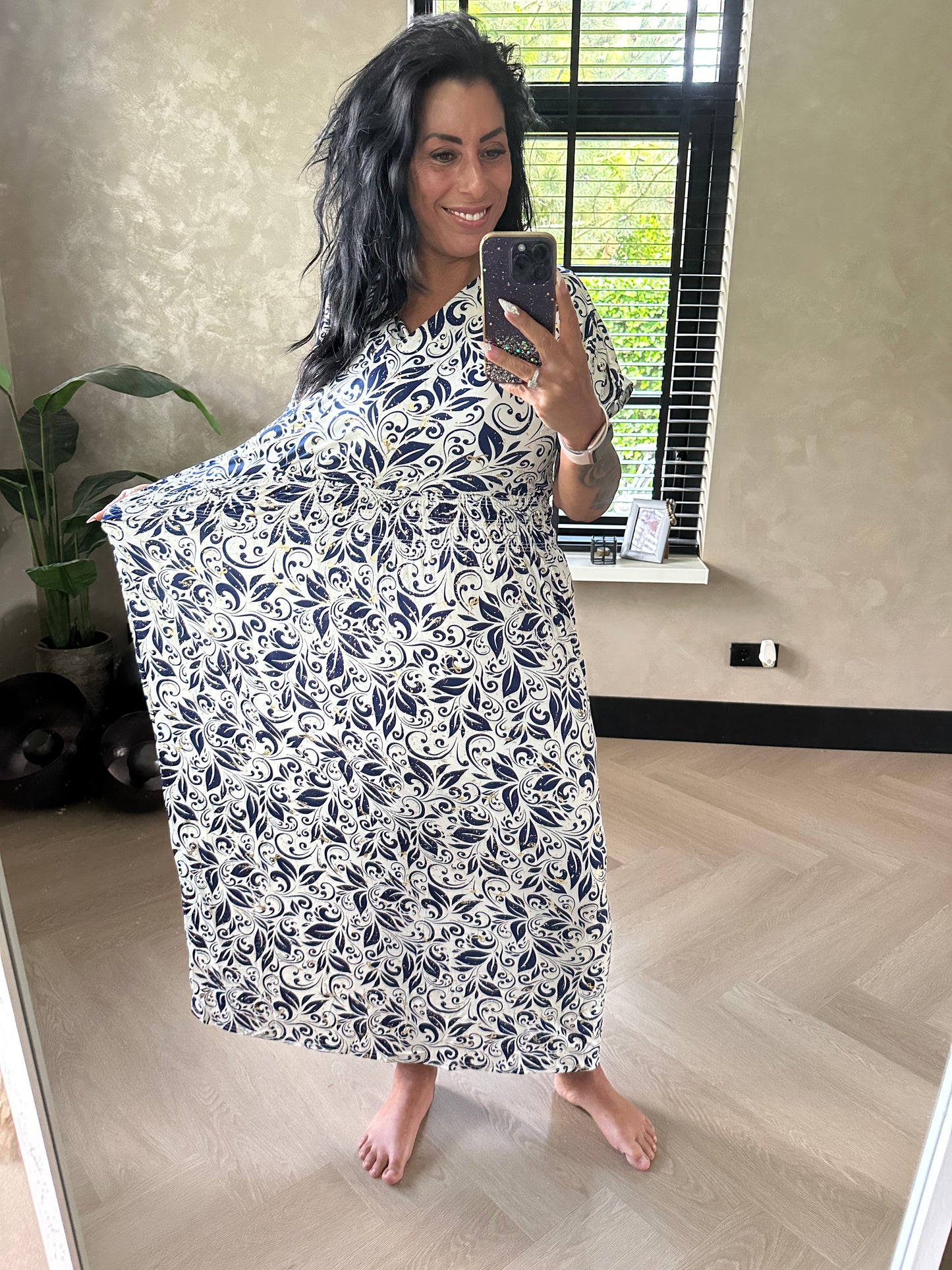 MAGIC Dress Navy White Gold