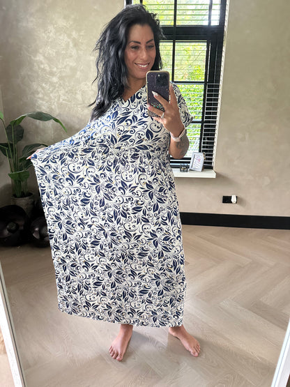 MAGIC Dress Navy White Gold