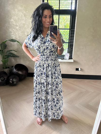 MAGIC Dress Navy White Gold