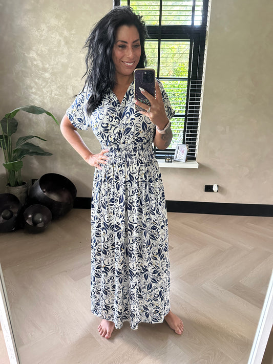 MAGIC Dress Navy White Gold