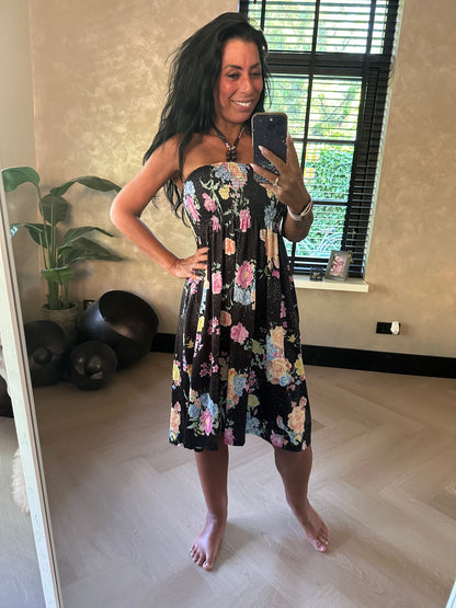 MAGIC Strapless Dress Black Gold