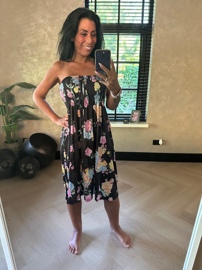 MAGIC Strapless Dress Black Gold