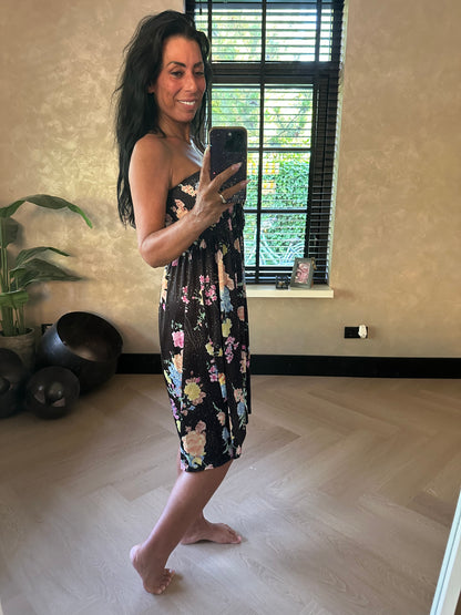 MAGIC Strapless Dress Black Gold