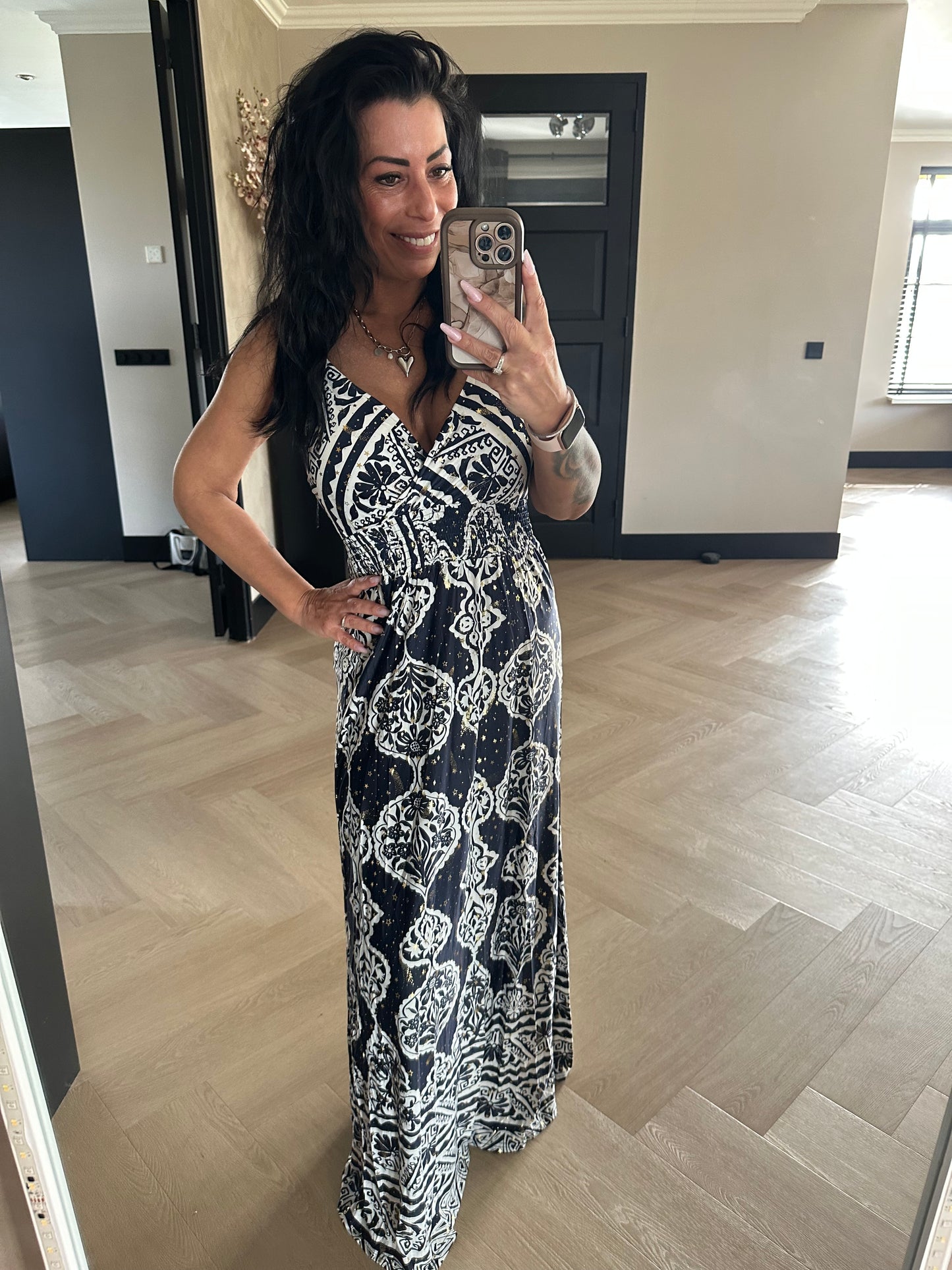 MAGIC Tank Dress Gold Navy