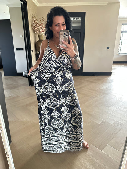 MAGIC Tank Dress Gold Navy