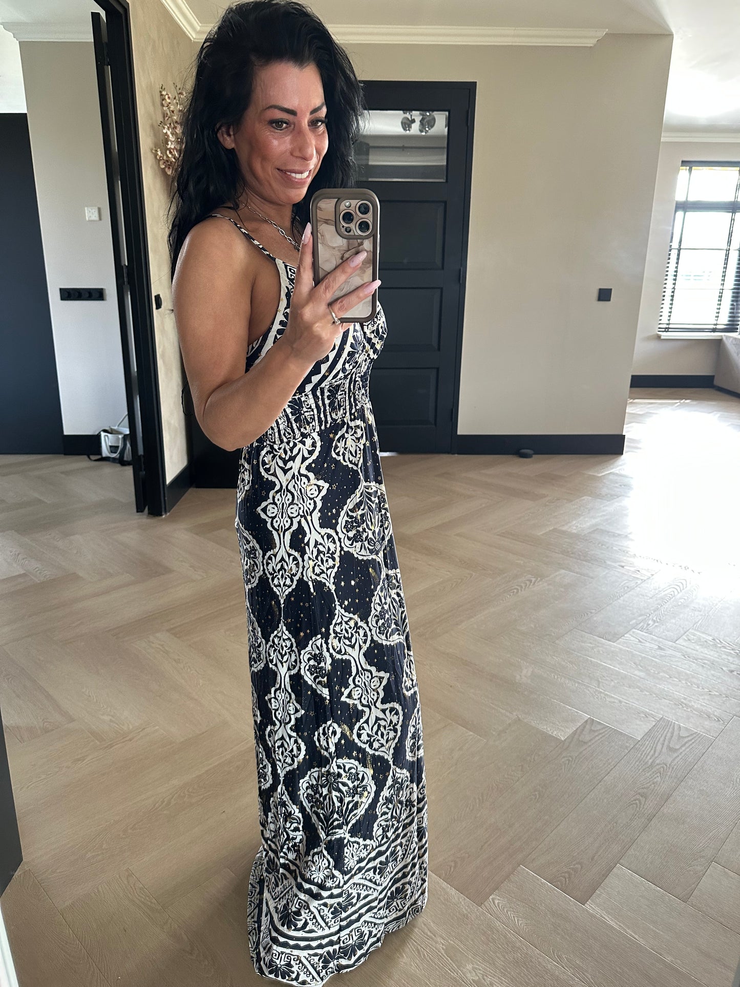 MAGIC Tank Dress Gold Navy