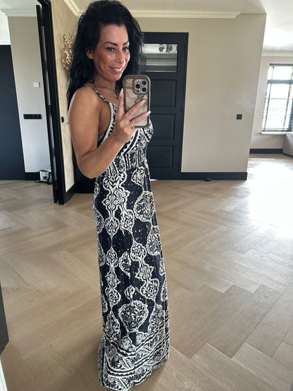 MAGIC Tank Dress Gold Navy